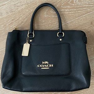 Coach black leather purse satchel like new